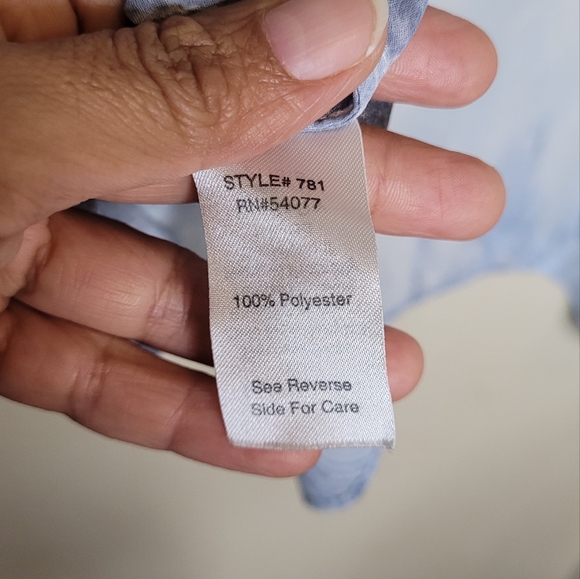 CAbi 781 Fade Out Sheer Blue & White Blouse Size Small Womens - Picture 4 of 8